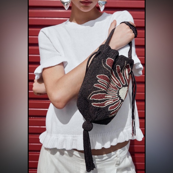 Zara • Beaded Bucket Bag (NEW) - Picture 2 of 6